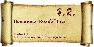 Hovanecz Rozália névjegykártya